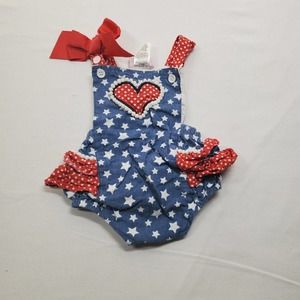 Little Lass Blue and Red Star One Piece